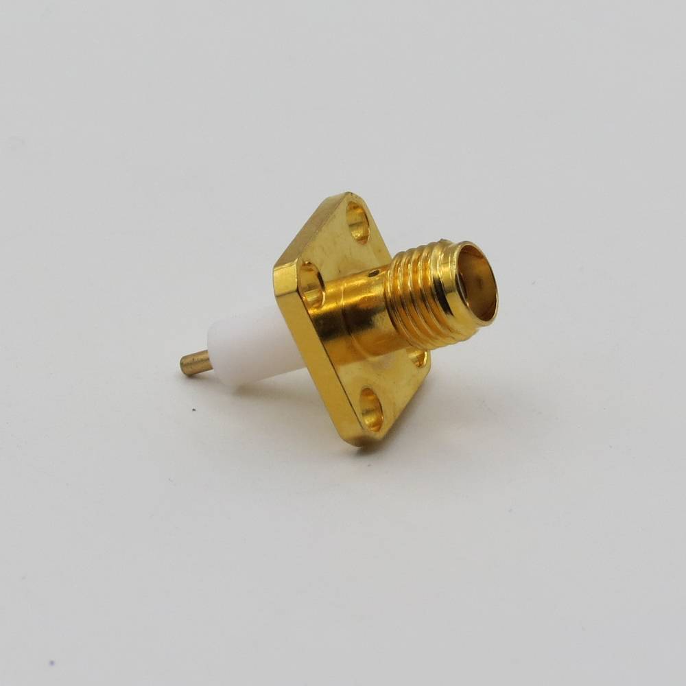 کانکتور SMA مادگی روپنلی چهار سوراخ ۱۲*۱۲ با تفلون بلند - شنت الکترونیک